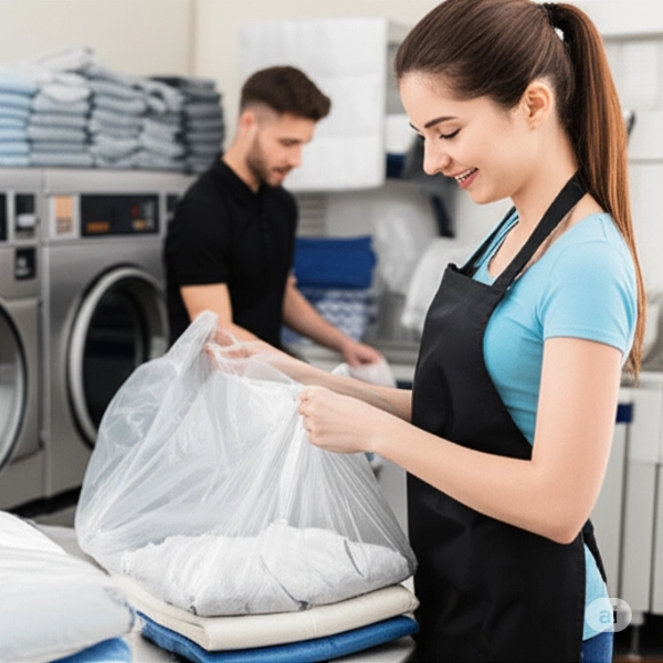 Workers Doing Laundry At Wash And Fold 600X600